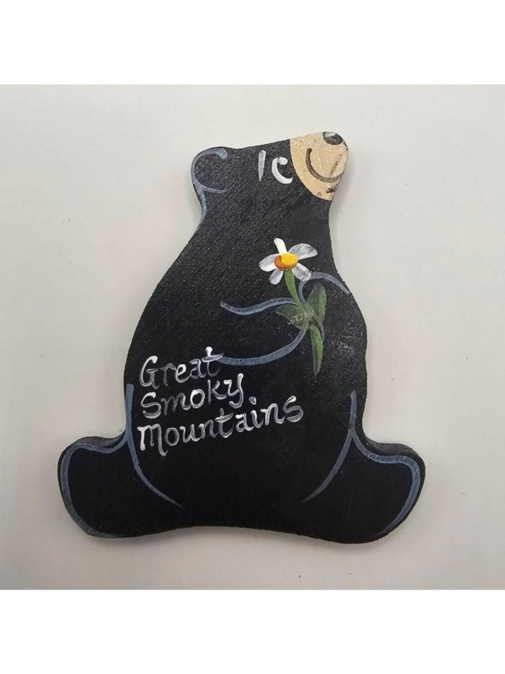 Hand-Painted Wooden Bear Magnet Great Smoky Mountains Souvenir By Lynn Rogers 19